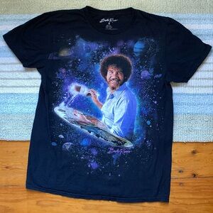Bob Ross Tee Shirt Sz Small Painting the Universe with a big brush official tee